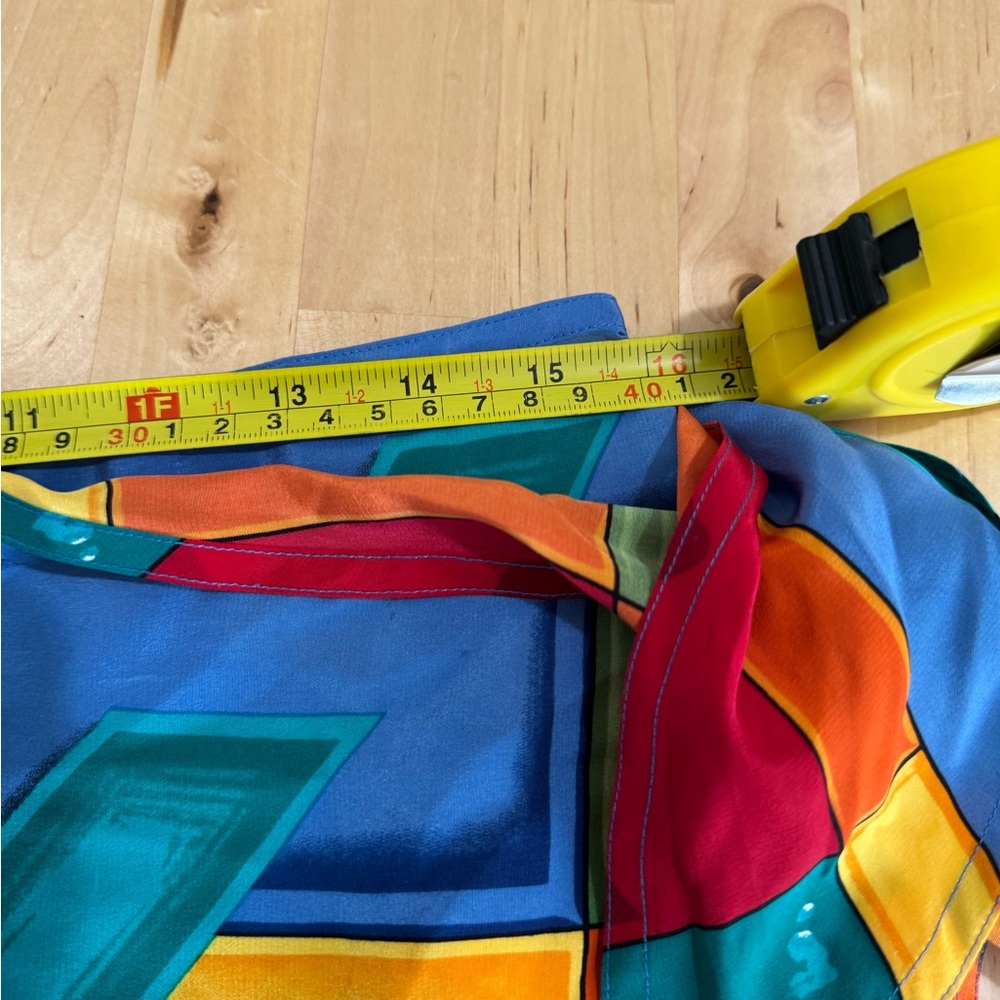 Vintage Linda Allard Ellen Tracy 100% Silk Wrap Skirt Size S Colorful READ - Picture 7 of 11